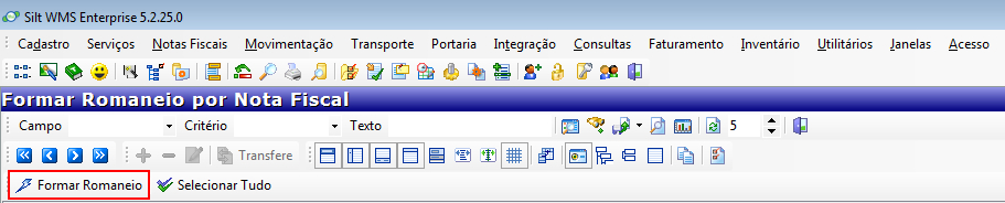 Listado de formularios por pantalla NF